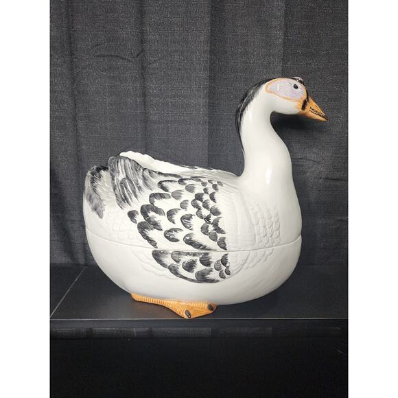Mottahedeh Design Duck Goose Tureen Covered Dish Chinese soup Lid Italy Italian - Picture 5 of 12